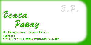 beata papay business card