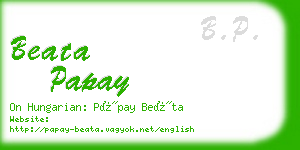 beata papay business card